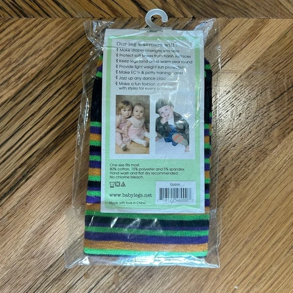 BabyLegs Goblin Halloween Stripe Leg Warmers New in Package Baby Toddler OS